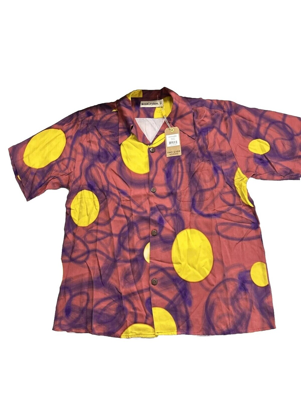 Mcnairy & Co Mens Shirt XL Hawaian Polo Short Sleeves